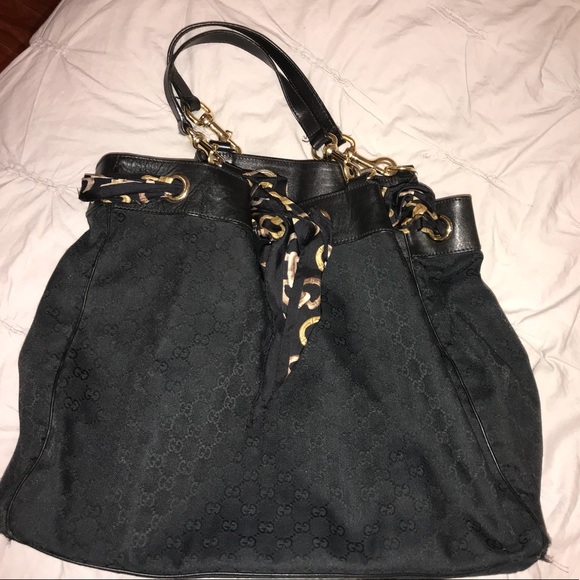 Gucci Positano Black GG Canvas Shoulder Bag - Picture 3 of 12